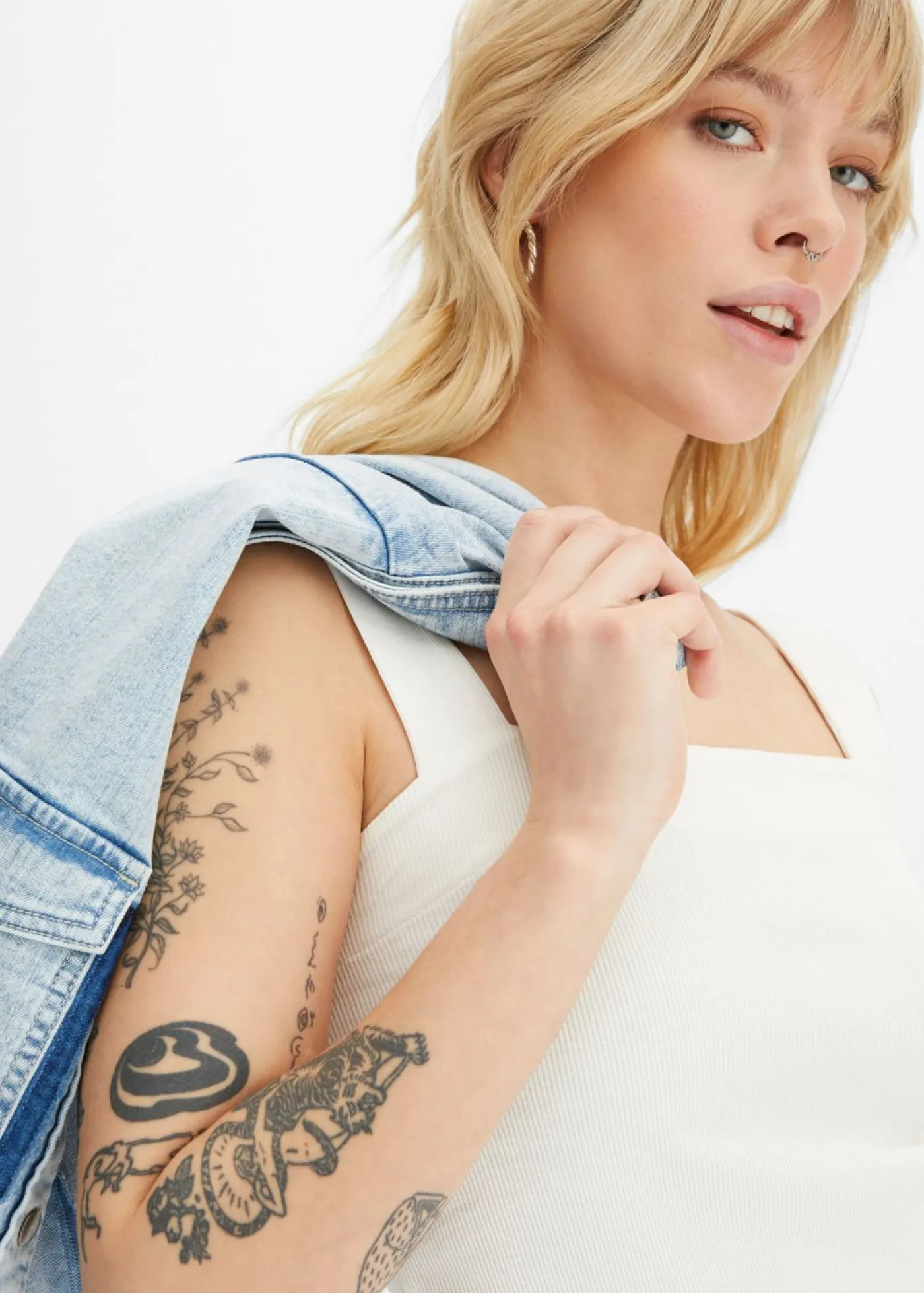 Mujer bonprix bonprix Top de canalé de algodón orgánico (2 unidades)