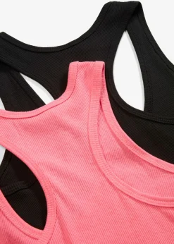 Mujer bonprix bonprix Top de canalé de algodón orgánico (2 unidades)