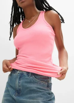 Mujer bonprix bonprix Top de canalé de algodón orgánico (2 unidades)