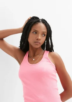 Mujer bonprix bonprix Top de canalé de algodón orgánico (2 unidades)