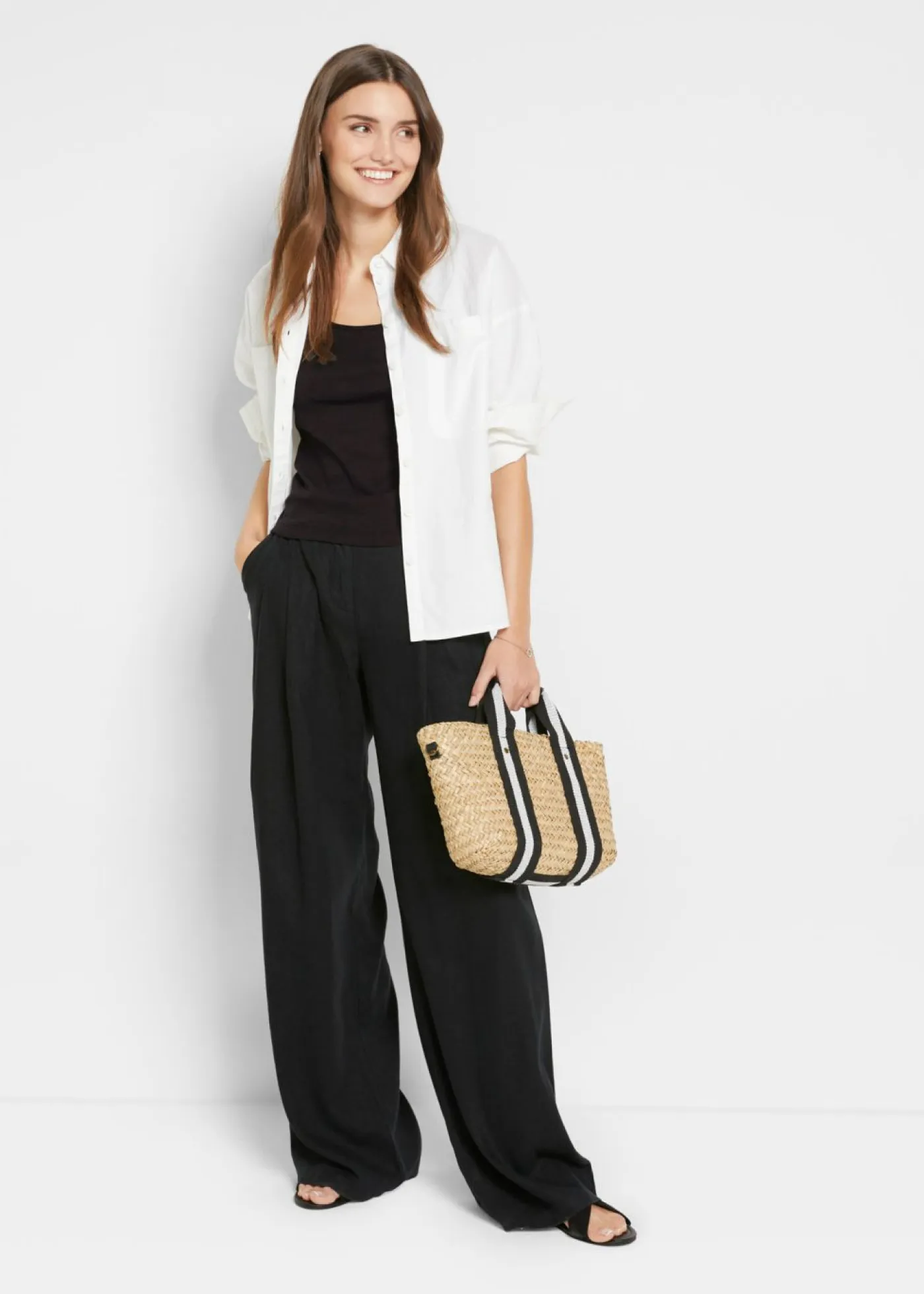 Mujer bonprix bonprix Top de canalé de algodón puro