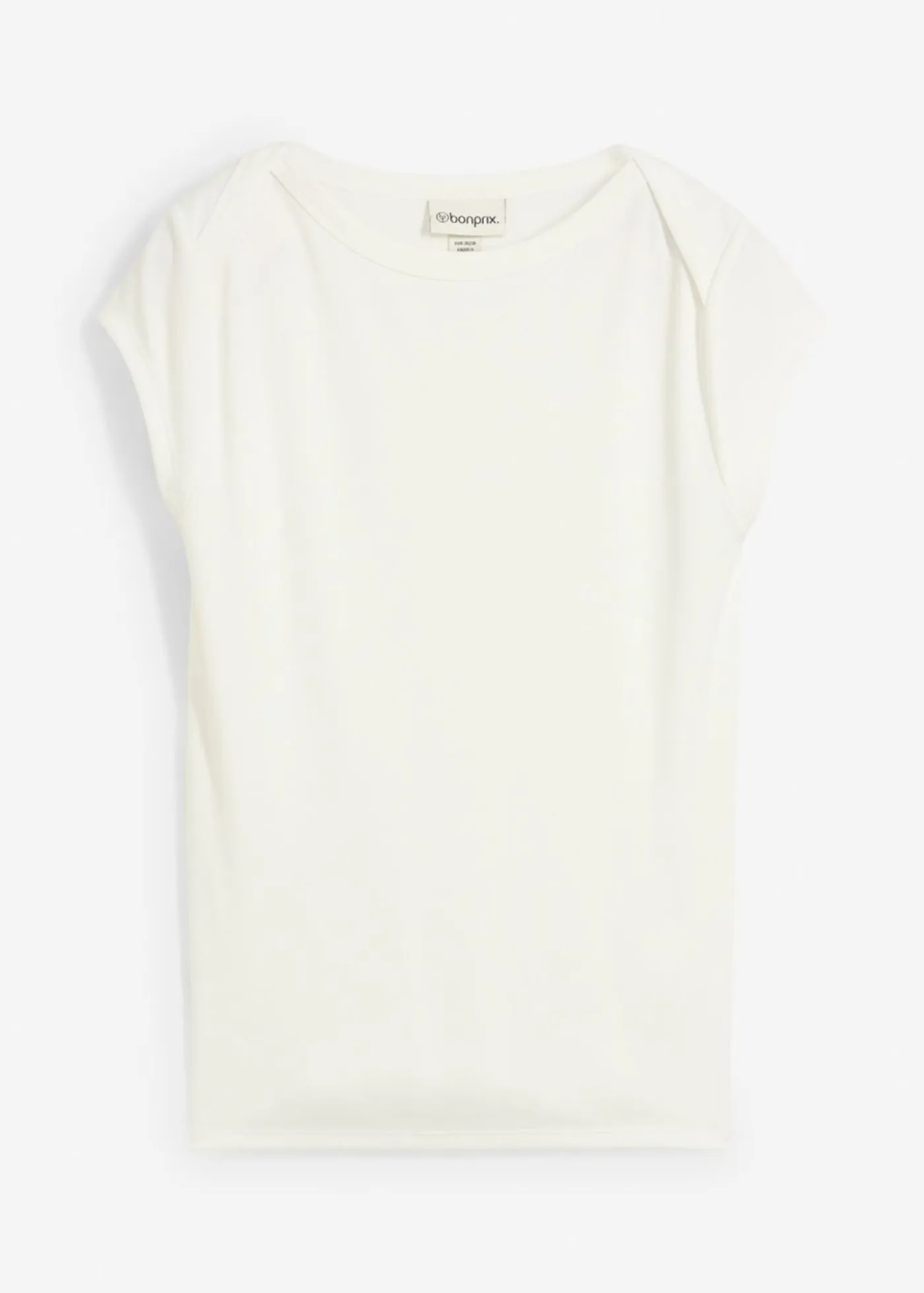 bonprix bonprix Esenciales|Camisetas>Top de canalé de mezcla suave de modal Blanco lana