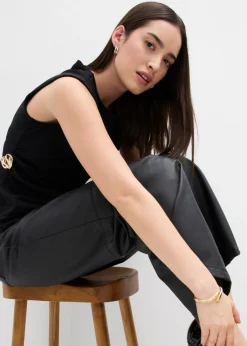 Mujer bonprix bonprix Top de crepé con hebilla decorativa