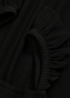 Mujer bonprix bonprix Top de crepé de punto con tirantes con volantes