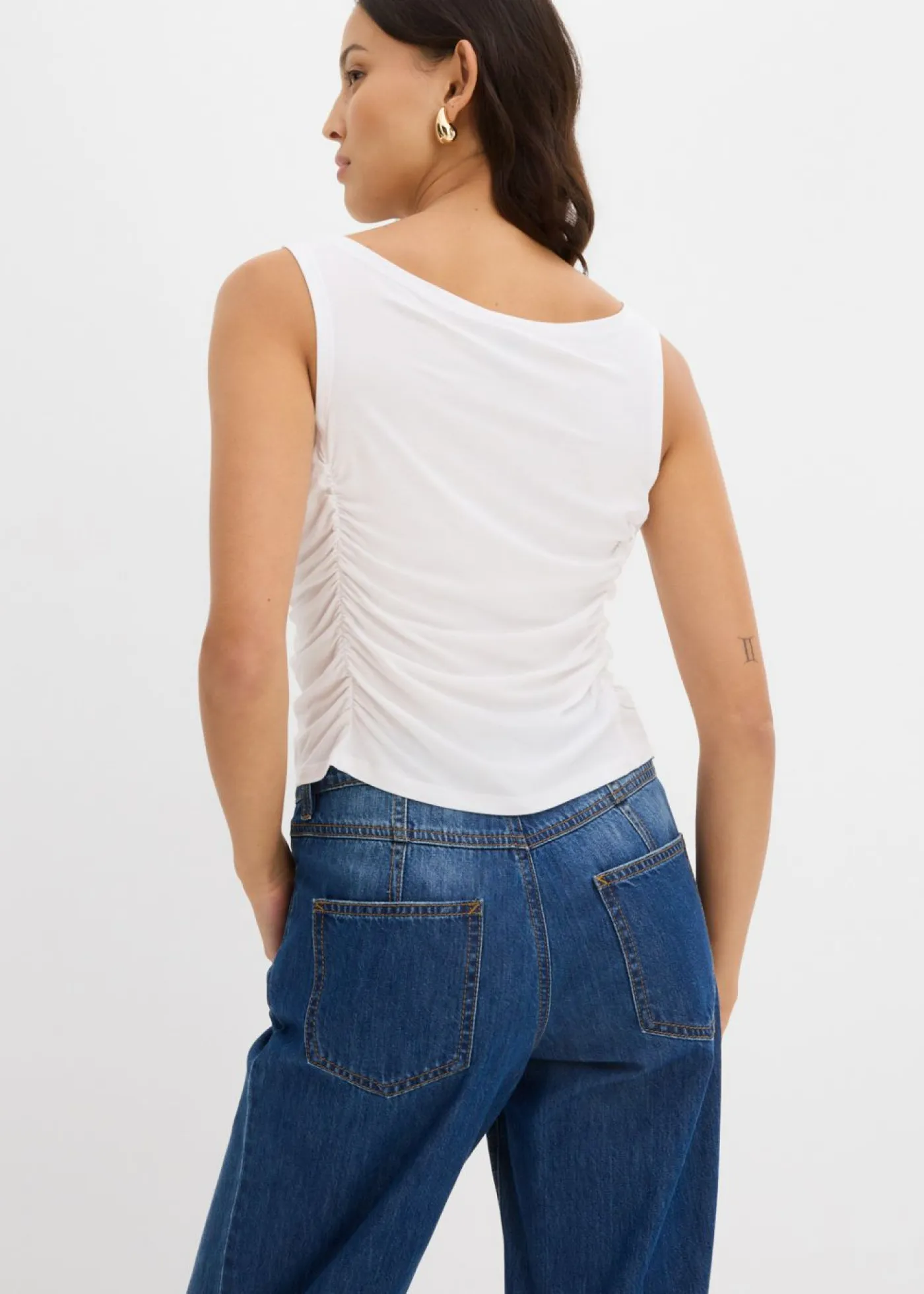 bonprix bonprix Camisetas>Top de mezcla de viscosa suave Blanco