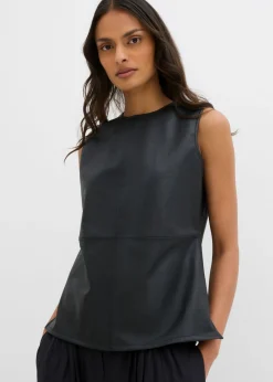bonprix bonprix Esenciales|Camisetas>Top de piel sintética Negro