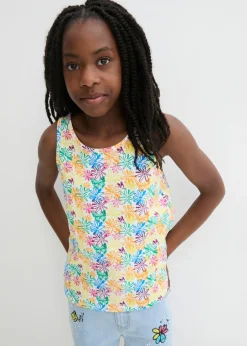 bonprix bonprix Ropa 9 A 16 Años·Camisetas Y Camisas|Ropa 9 A 16 Años·Packs De Ropa>Top de punto (3 unidades) para niñas de algodón orgánico amarillo cálido+blanco+rosa caliente