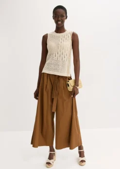 Mujer bonprix bonprix Top de punto ajour con fibras metalizadas