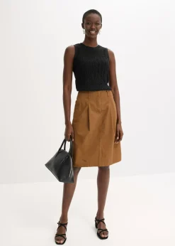 Mujer bonprix bonprix Top de punto ajour con fibras metalizadas