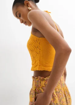 Mujer bonprix bonprix Top de punto anudado al cuello