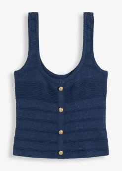 Mujer bonprix bonprix Top de punto con efecto metalizado