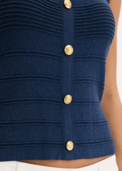 Mujer bonprix bonprix Top de punto con efecto metalizado