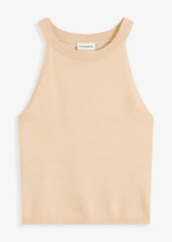 Mujer bonprix bonprix Top de punto con efecto metalizado