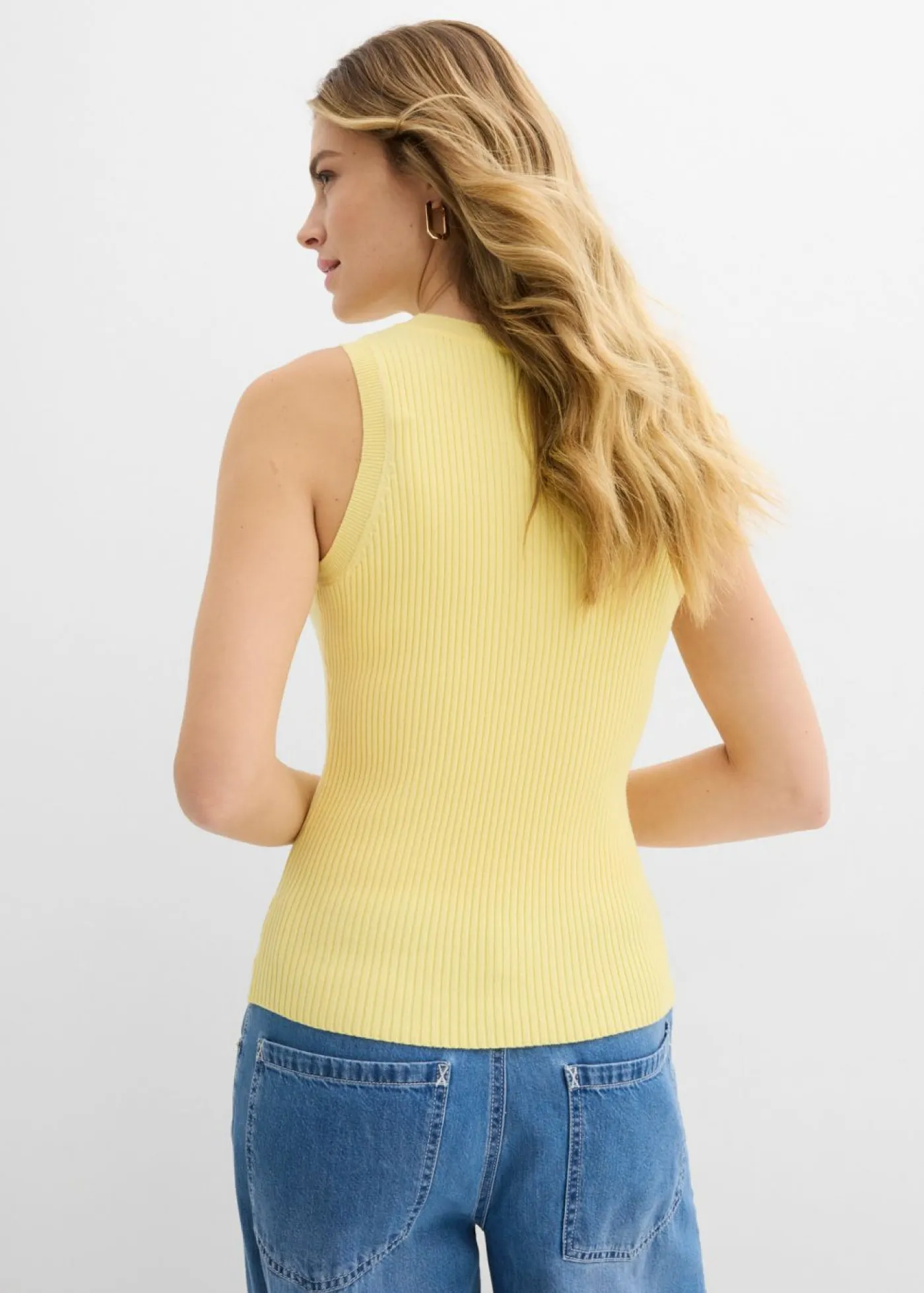 bonprix bonprix Camisetas|Novedades>Top de punto con viscosa Amarillo claro