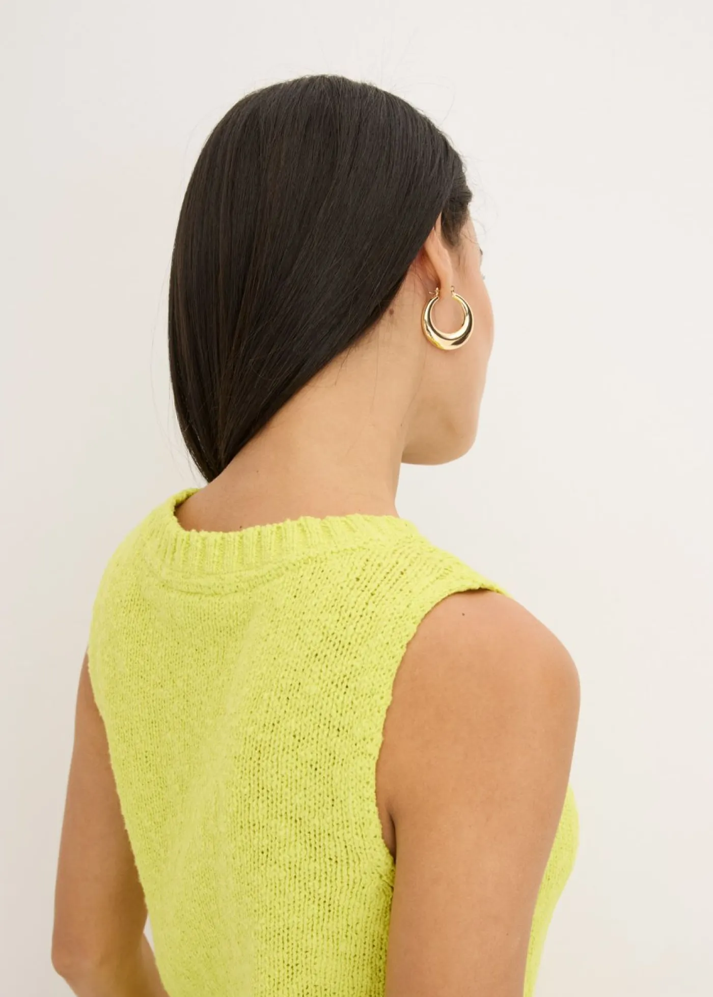 bonprix bonprix Camisetas|Ropa De Punto>Top de punto de algodón con textura nudosa Amarillo cítrico