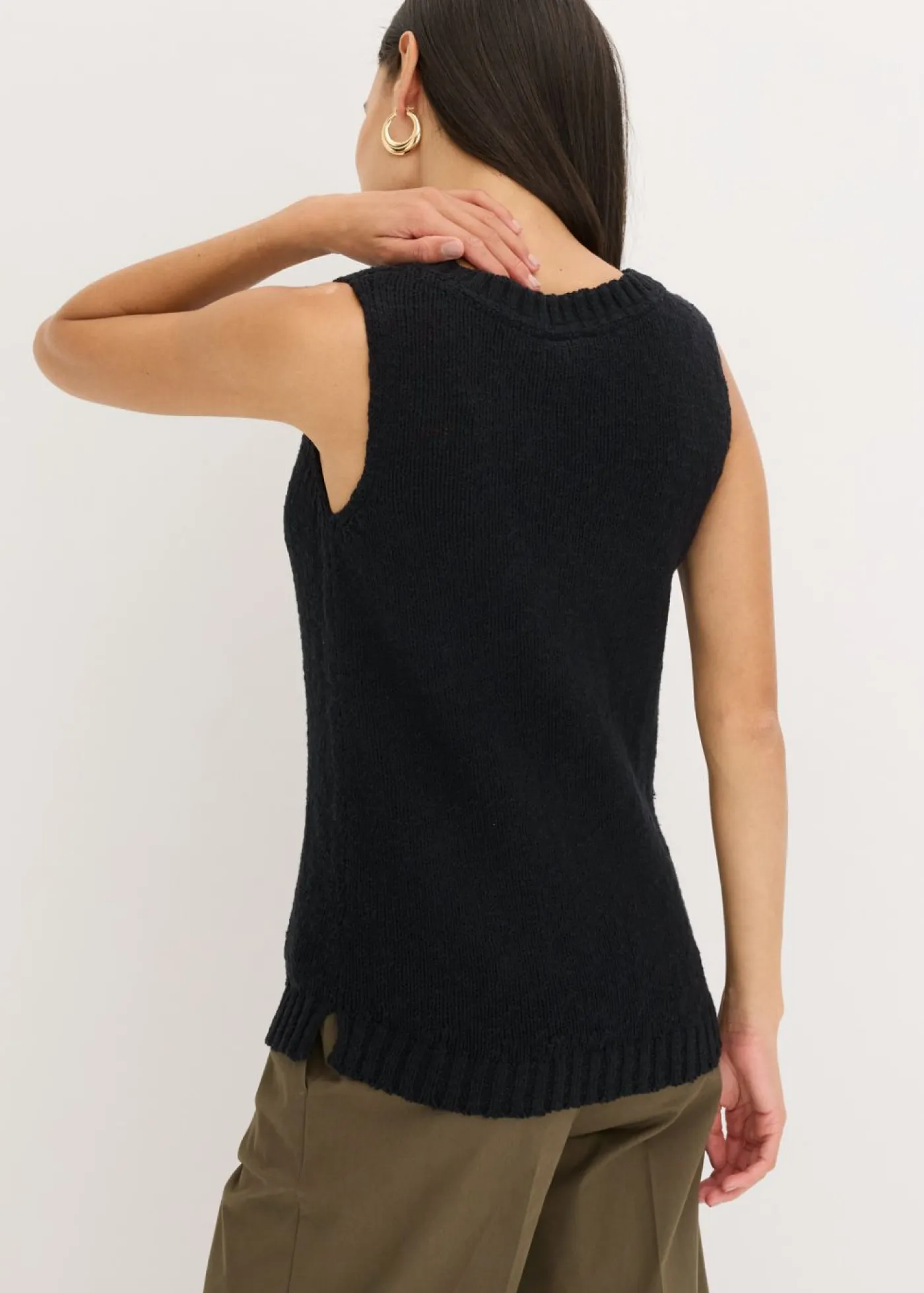 Mujer bonprix bonprix Top de punto de algodón con textura nudosa