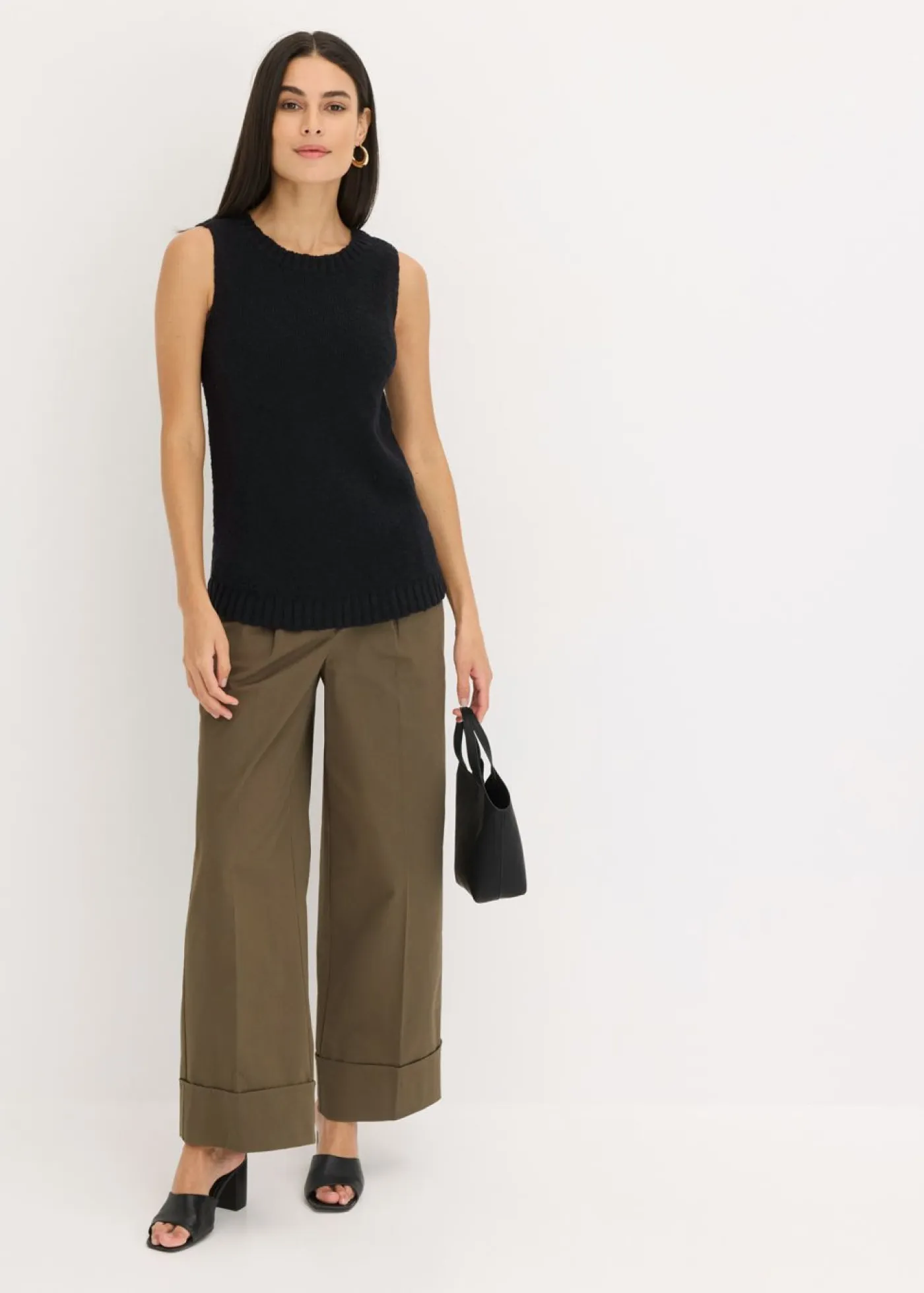 Mujer bonprix bonprix Top de punto de algodón con textura nudosa