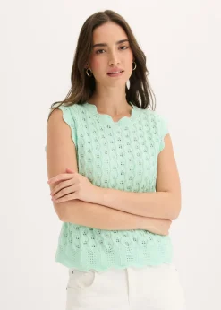 Mujer bonprix bonprix Top de punto de algodón puro