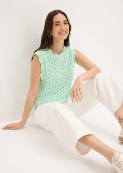 Mujer bonprix bonprix Top de punto de algodón puro