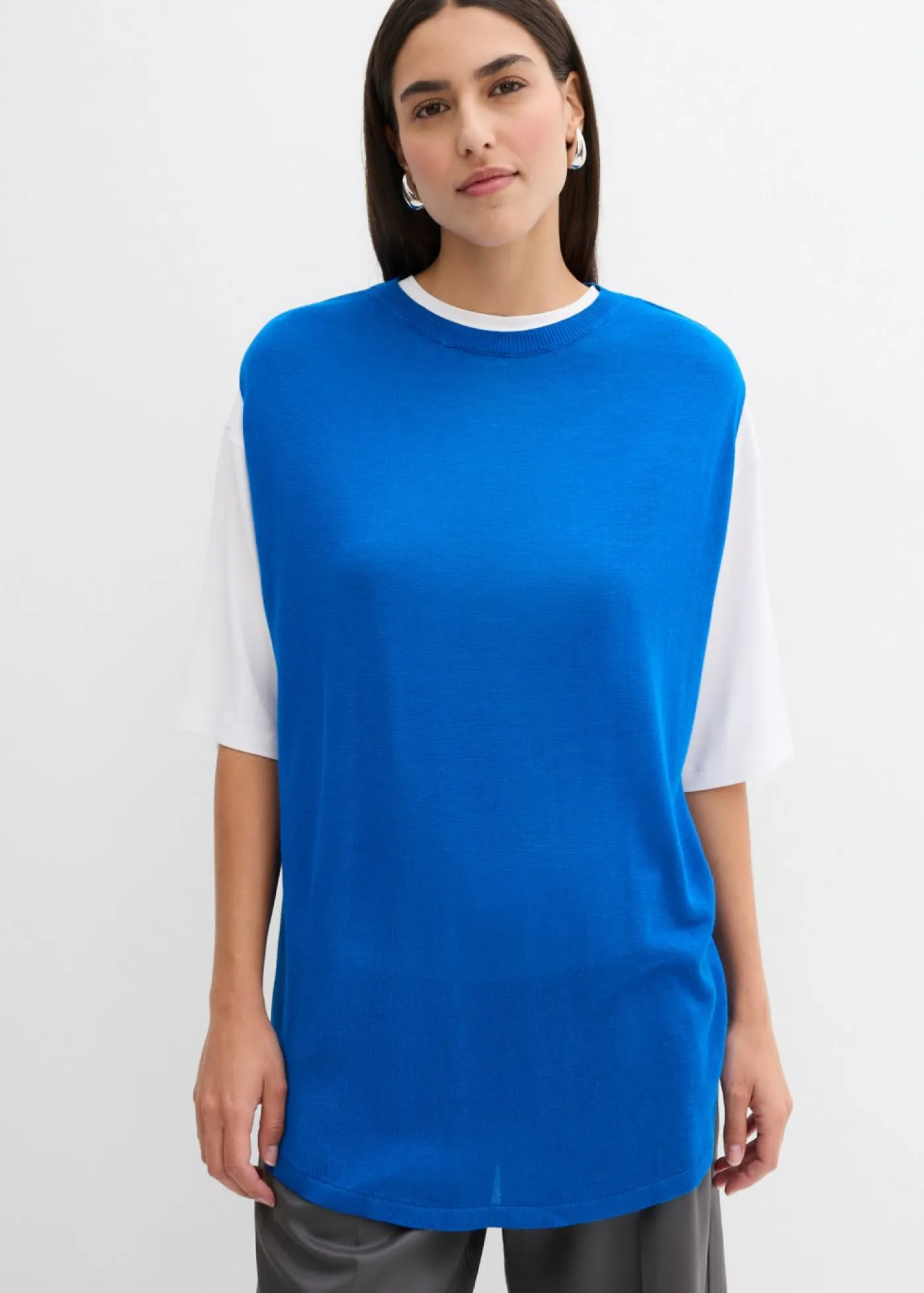 Mujer bonprix bonprix Top de punto de viscosa fina con forma abullonada