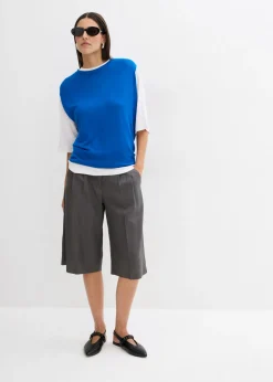 Mujer bonprix bonprix Top de punto de viscosa fina con forma abullonada