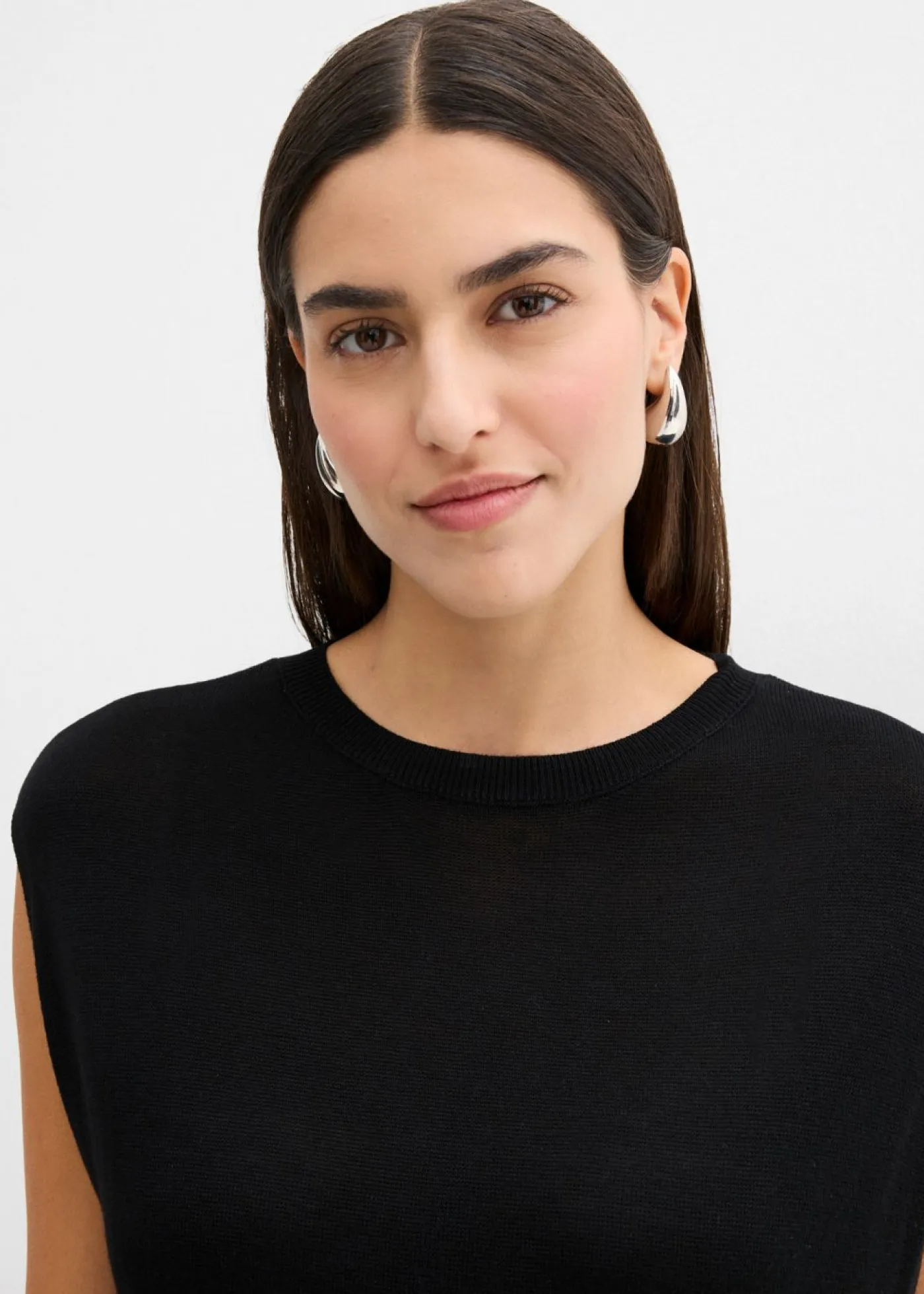 bonprix bonprix Esenciales|Camisetas>Top de punto de viscosa fina con forma abullonada Negro