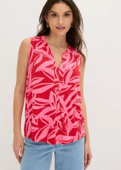 bonprix bonprix Camisetas|Novedades>Top de suave mezcla de viscosa rojo / rosa caliente
