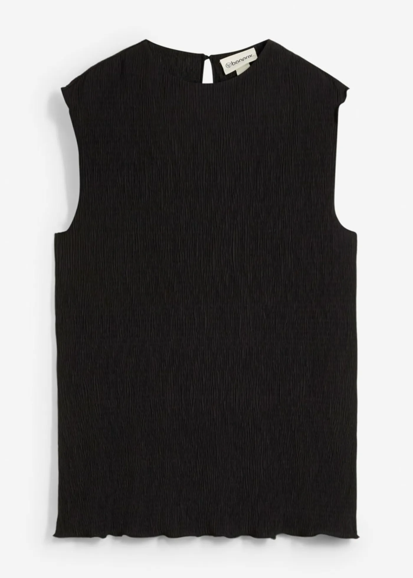 bonprix bonprix Esenciales|Camisetas>Top de tejido arrugado estructurado Negro