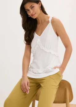 Mujer bonprix bonprix Top de tirantes finos con volantes