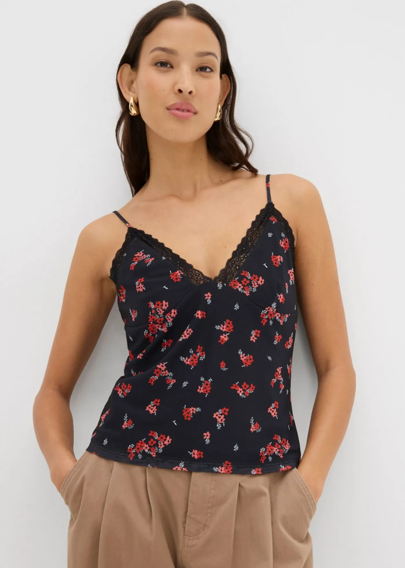 Mujer bonprix bonprix Top de tirantes finos de malla