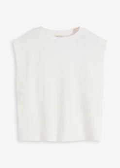 Mujer bonprix bonprix Top holgado con inserto de canalé en las mangas