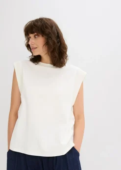 Mujer bonprix bonprix Top holgado con inserto de canalé en las mangas