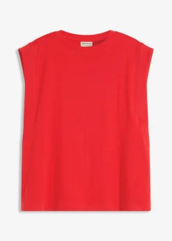 Mujer bonprix bonprix Top holgado con inserto de canalé en las mangas