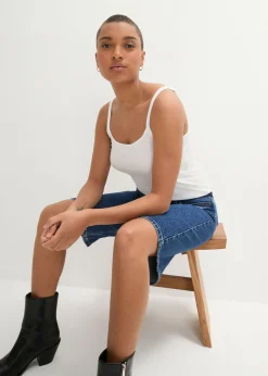 Mujer bonprix bonprix Top largo con tirantes finos de algodón (2 unidades)