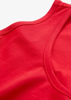 bonprix bonprix Camisetas Interiores|Básicos>Top largo de algodón orgánico puro (5 unidades) fresa+blanco+gris claro moteado+azul marino+negro