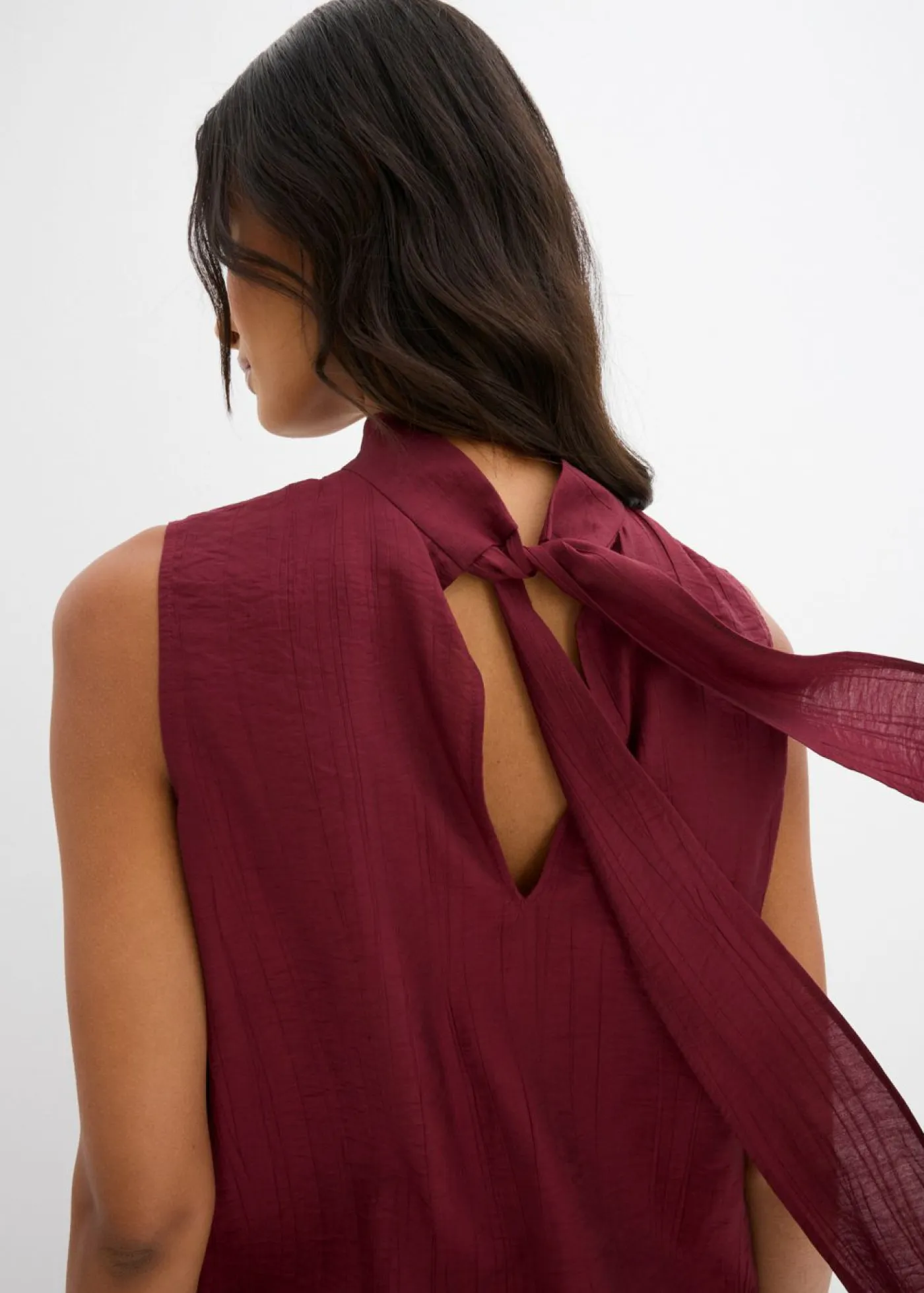 bonprix bonprix Conjuntos De Ropa|Esenciales>Top largo de mezcla de viscosa estructurada rojo avellana