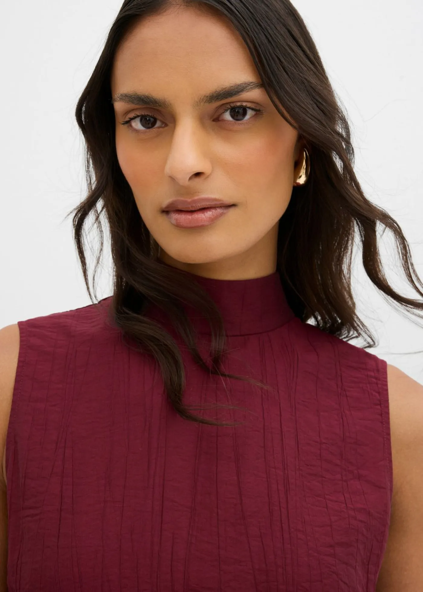 bonprix bonprix Conjuntos De Ropa|Esenciales>Top largo de mezcla de viscosa estructurada rojo avellana