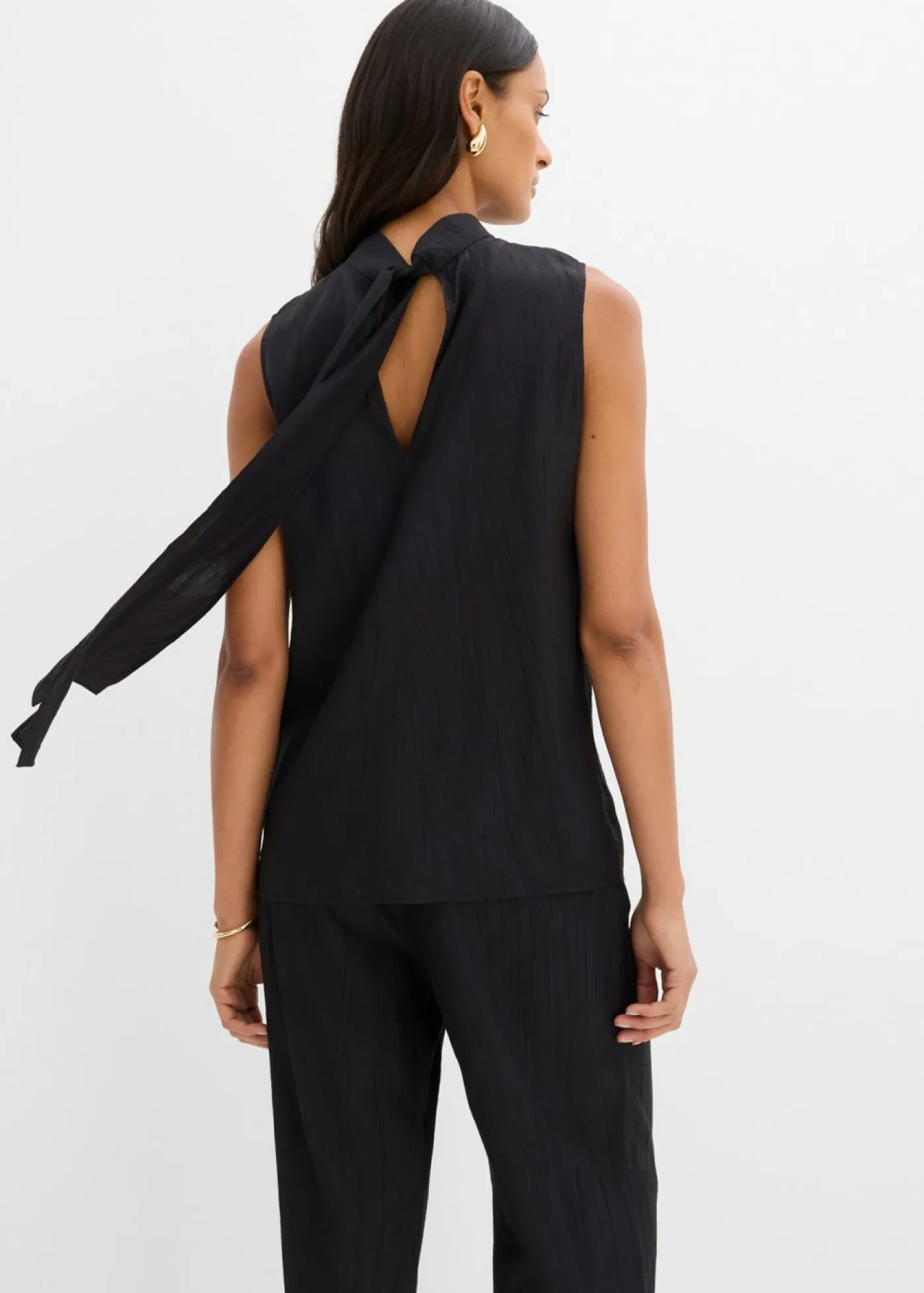 Mujer bonprix bonprix Top largo de mezcla de viscosa estructurada