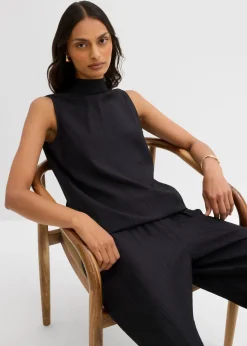 Mujer bonprix bonprix Top largo de mezcla de viscosa estructurada