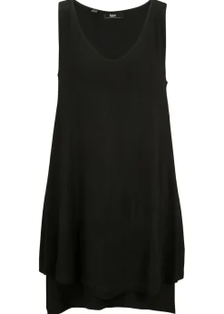 Mujer bonprix bonprix Top largo de mezcla de viscosa con doble capa