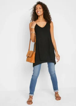 Mujer bonprix bonprix Top largo de mezcla de viscosa con doble capa