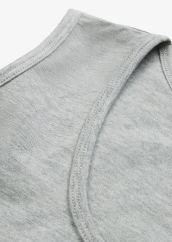 bonprix bonprix Camisetas Interiores|Básicos>Top largo (2 unidades) Negro-gris claro jaspeado