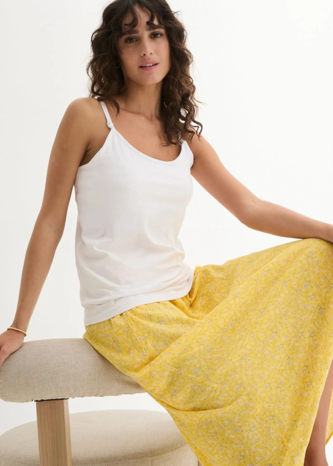 bonprix bonprix Premamá>Top premamá/de lactancia de algodón orgánico (2 unidades) Negro-blanco