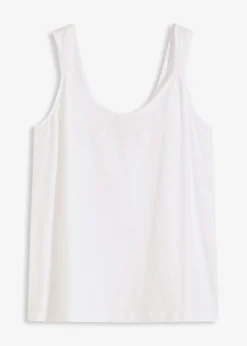 bonprix bonprix Camisetas>Top sin mangas de algodón orgánico puro Blanco