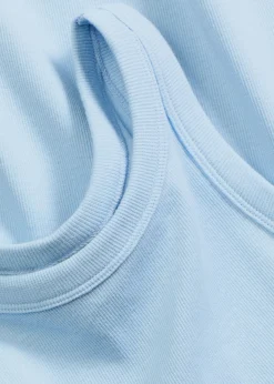 bonprix bonprix Camisetas Interiores|Básicos>Top sin mangas de canalé Azul claro