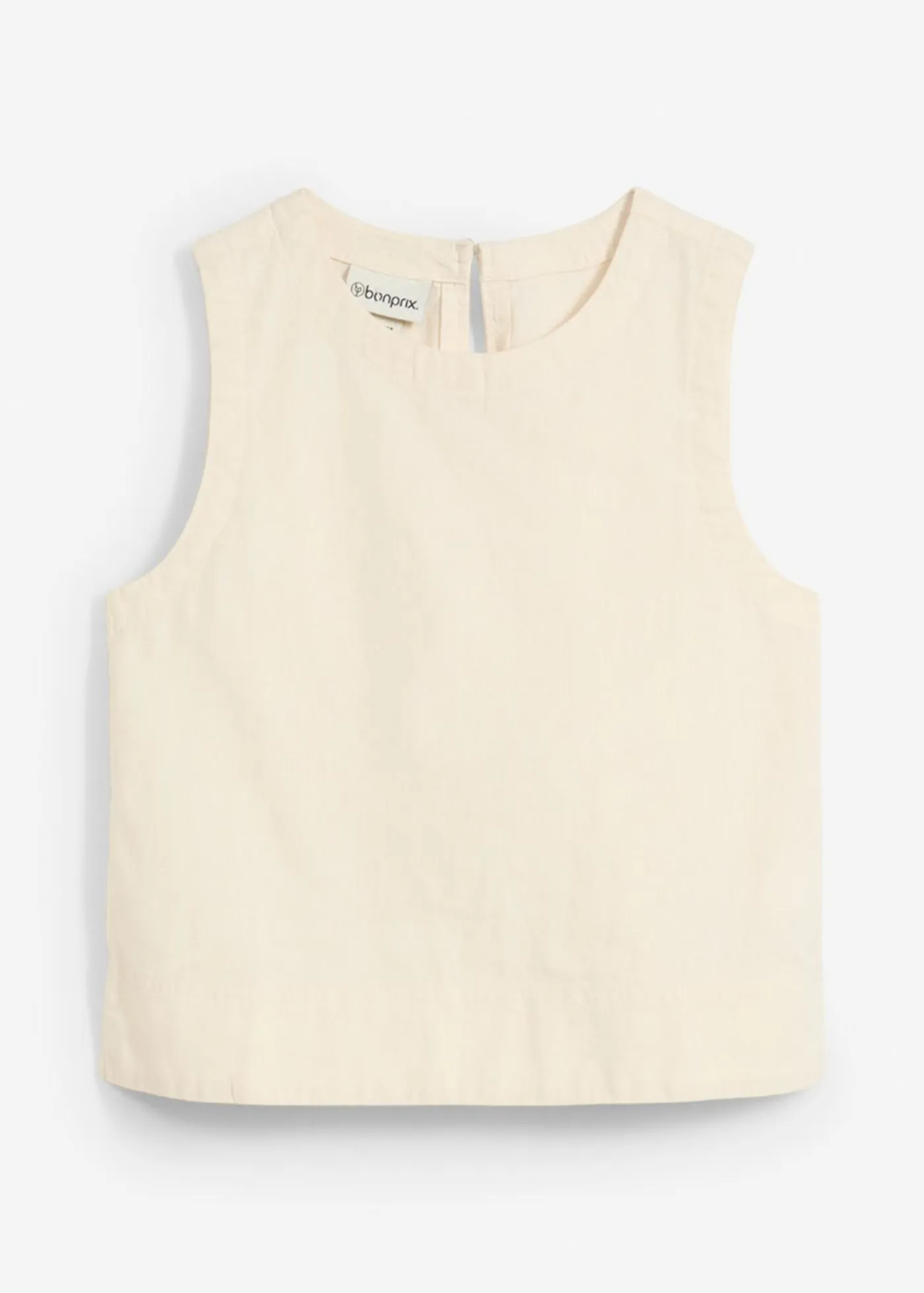 bonprix bonprix Ropa 9 A 16 Años·Camisetas Y Camisas>Top tipo blusa de mezcla de lino Beige natural