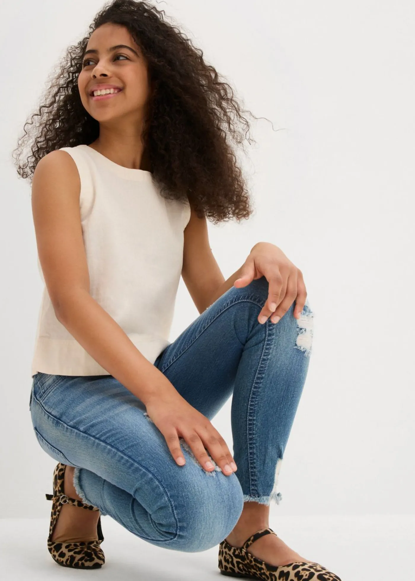 bonprix bonprix Ropa 9 A 16 Años·Camisetas Y Camisas>Top tipo blusa de mezcla de lino Beige natural