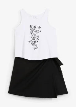 Niños bonprix bonprix Top y falda pantalón (2 piezas) para niñas de algodón orgánico