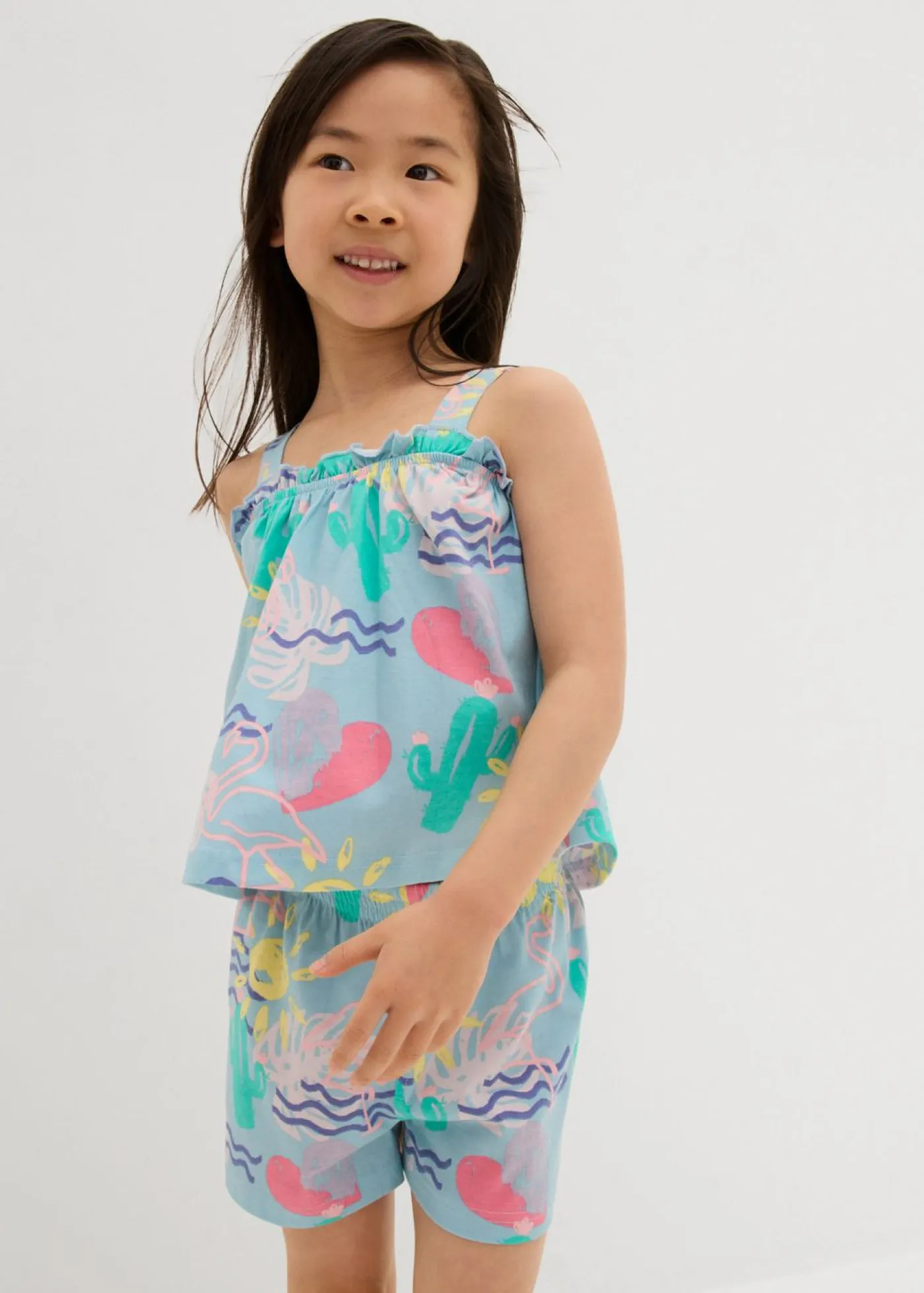 Niños bonprix bonprix Top y pantalón corto (conjunto de 2 piezas) de algodón orgánico puro