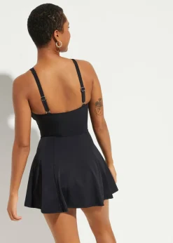 Mujer bonprix bonprix Traje de baño con efecto moldeador medio y malla transparente